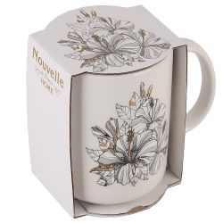 Кружка "Floristry" v=380мл (фарфор) (картонная цветная лента)