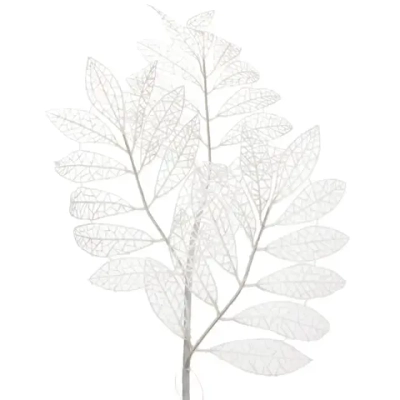 Ветка декоративная «Зимние листья» 85 см, Белый