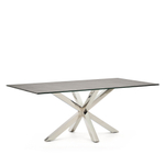 Arya Стол обеденный 200x100 нержавеющая сталь с керамической столешницей Iron Moss