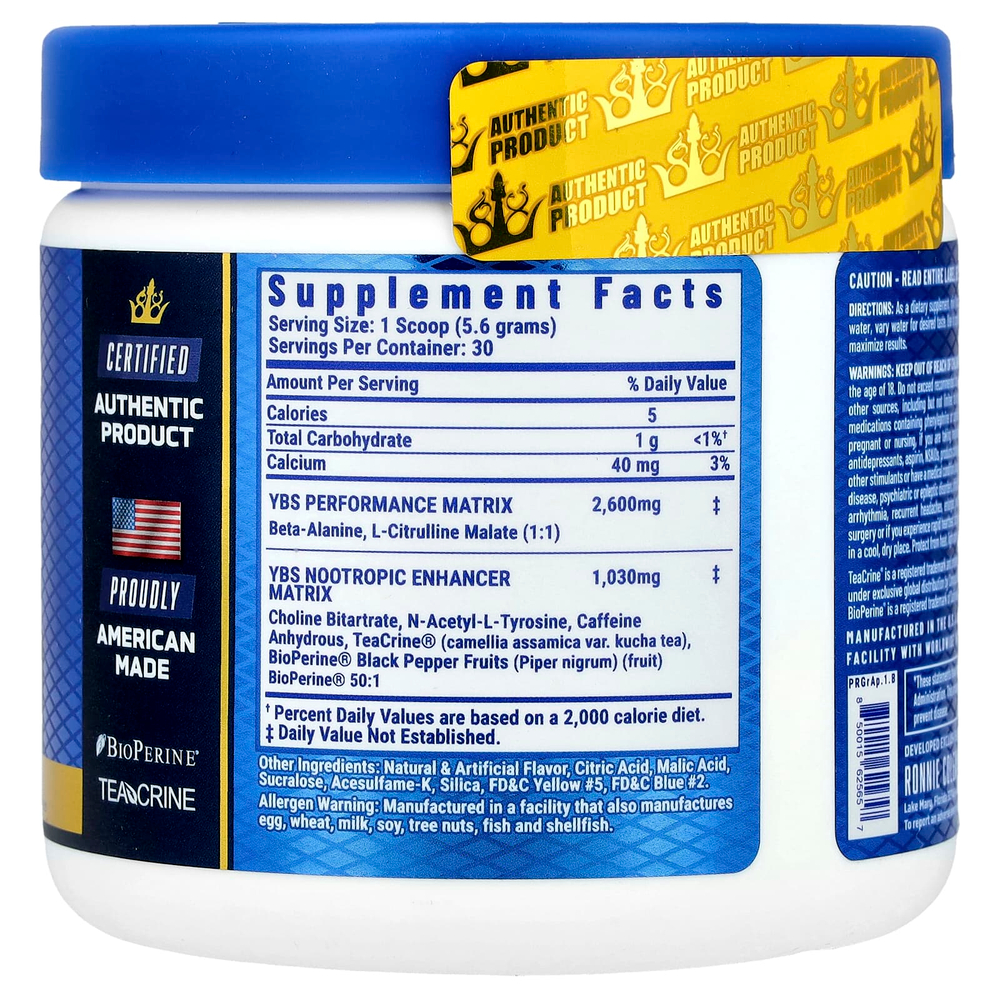 Ronnie Coleman, Signature Series, Yeah Buddy Sport, перед тренировкой, яблочный крем, 162 г (5,71 унции)