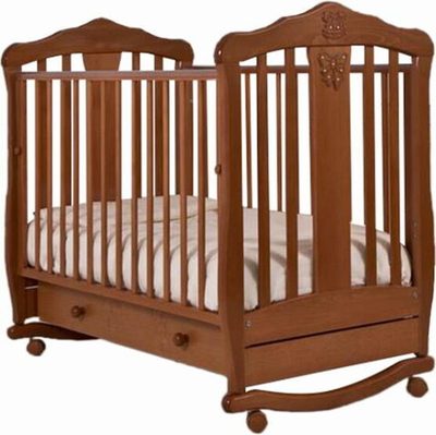 Детская кроватка Гандылян Доминик колесо-качалка 120x60 см вишня