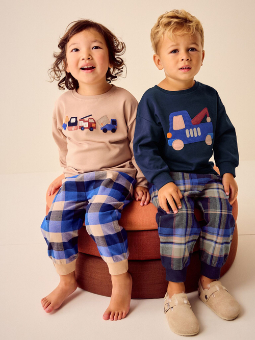 Пижама для мальчика Next K98-571, 2 шт., Тмено-синий, Бежевый