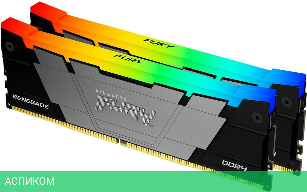 Оперативная память Kingston Fury Renegade RGB 2x16GB DDR4 PC4-28800 (KF436C16RB12AK2/32)