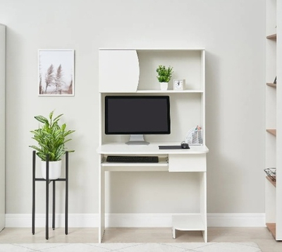 Стол компьютерный с надстройкой №2 белый