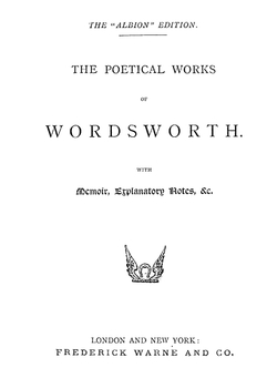 The Poetical Works Of William Wordsworth | Wordsworth William