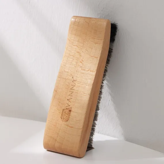 Щётка для одежды и обуви деревянная SAVANNA, 15,5×5×,5,5 см, 154 пучка, натуральный ворс