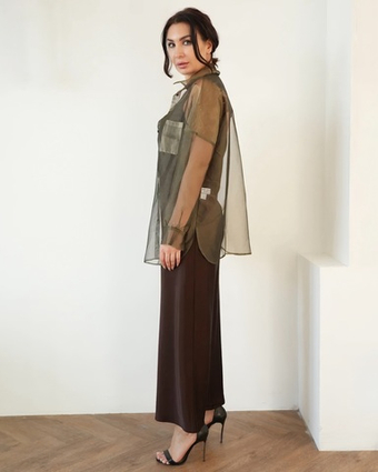 Прозрачная рубашка свободного силуэта