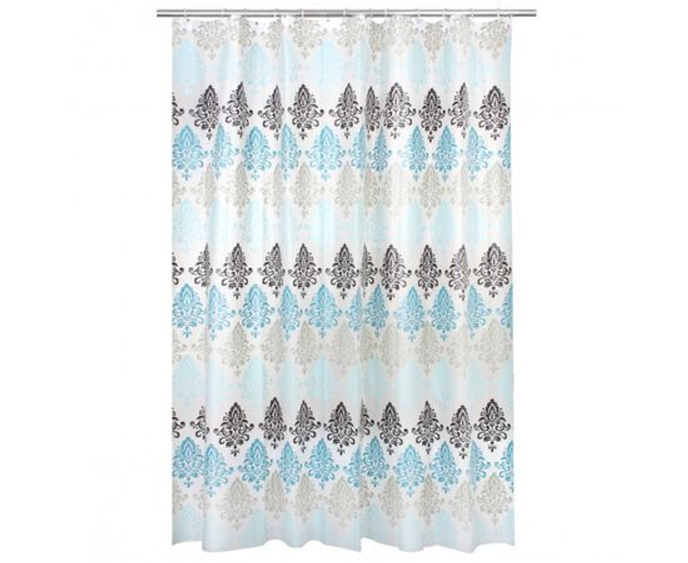 Шторка для ванной Master House Дамаск PEVA ширина 200см 200*180 см прозрачные люверсы кольца 12 шт полупрозрачная с рисунком