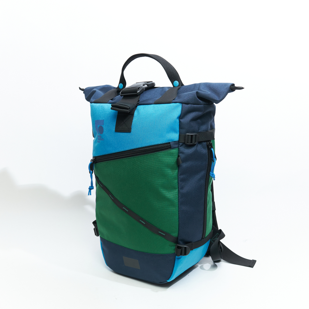 Рюкзак Rolltop Grubo 500 темно-синий/травяной/голубой