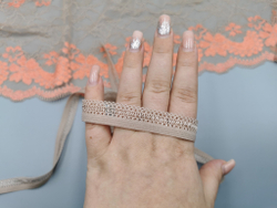 Ажурная резинка, 13мм, кофе с молоком, Турция, (AZH/13-030), м