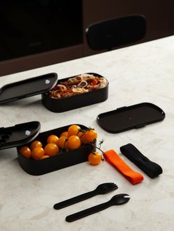 Ланч-бокс с приборами Food Time, 1 л, черный