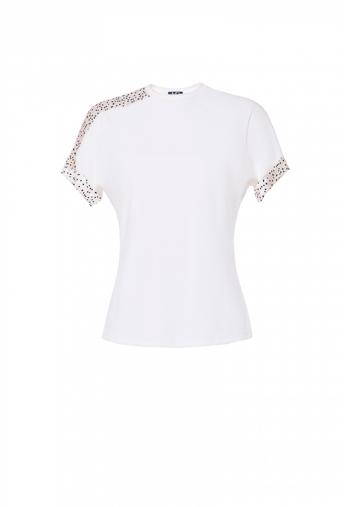 Футболка из хлопковой ткани белая 06-02-22 SS