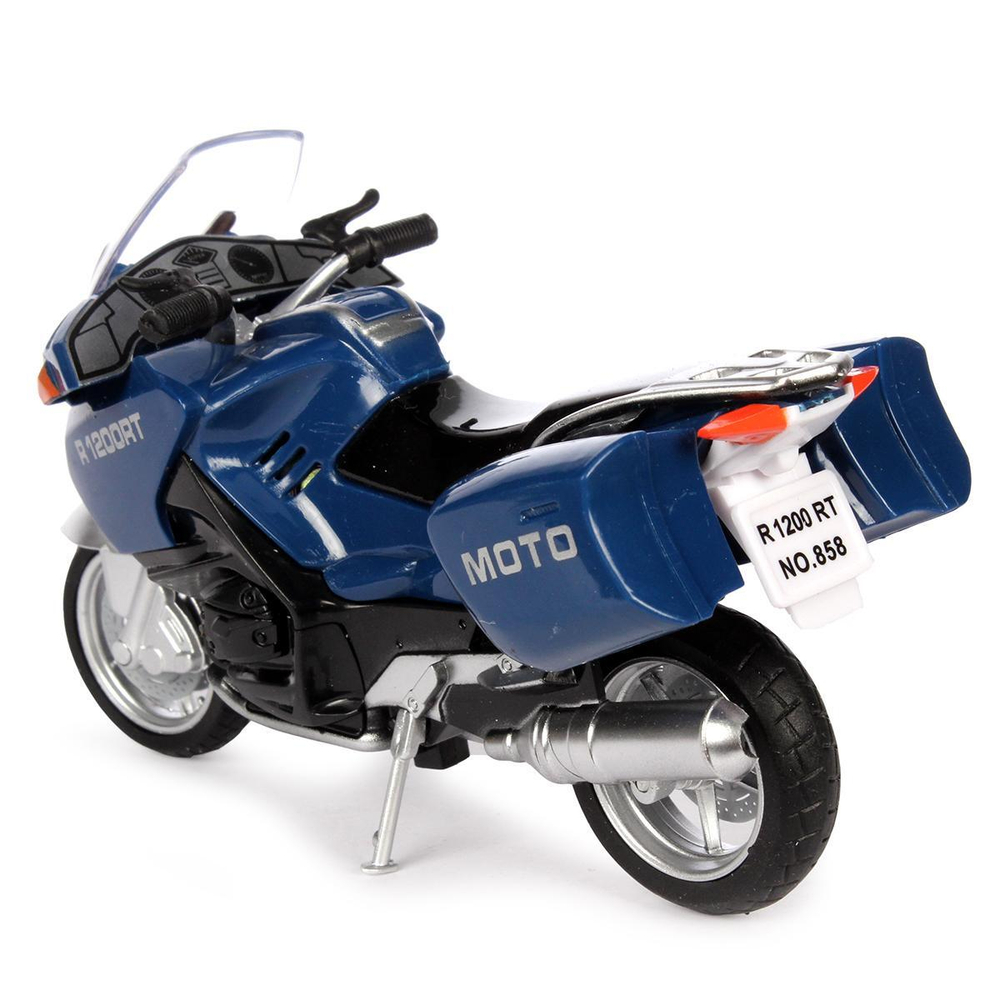 Модель ин. мет. "Мотоцикл. Туризм" 12,5см, свет+звук, подв. элементы 586856-R (Технопарк)