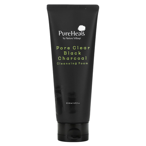 PureHeals, Pore Clear Black Charcoal, очищающая пенка, 150 мл (5,07 жидк. унц.)