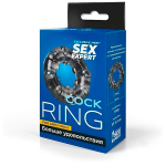 Дымчатое эрекционное кольцо с шишечками на внутренней части 4см Bior Toys Sex Expert SEM-55282