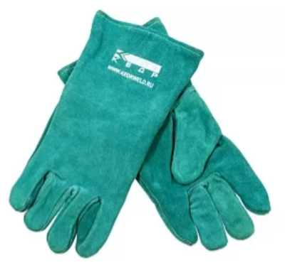 Краги спилковые КЕДР КС-15 ЛЮКС, зеленые