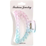 Заколка-краб для волос «Мон Пион», цепочка, микс 6 цветов, 9,5см (Блистер)