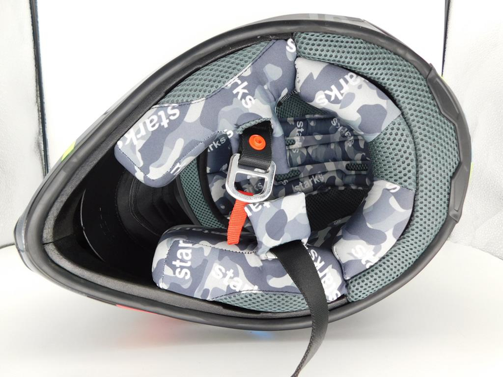 Шлем кроссовый Starks MX-1 Чёрный-салатовый XS