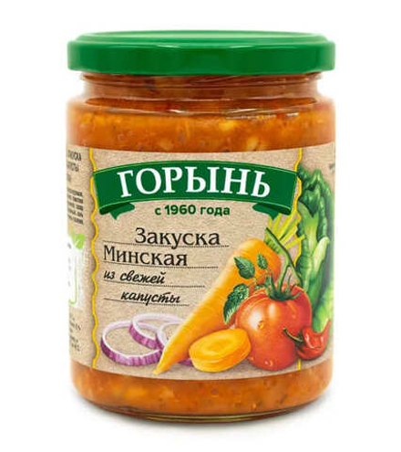 Закуска "Минская" из свежей капусты 450г. Горынь