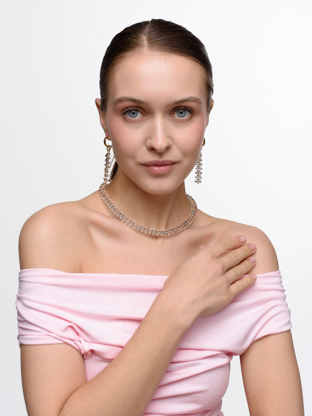 Чокер "Plane" горный хрусталь Multicolor