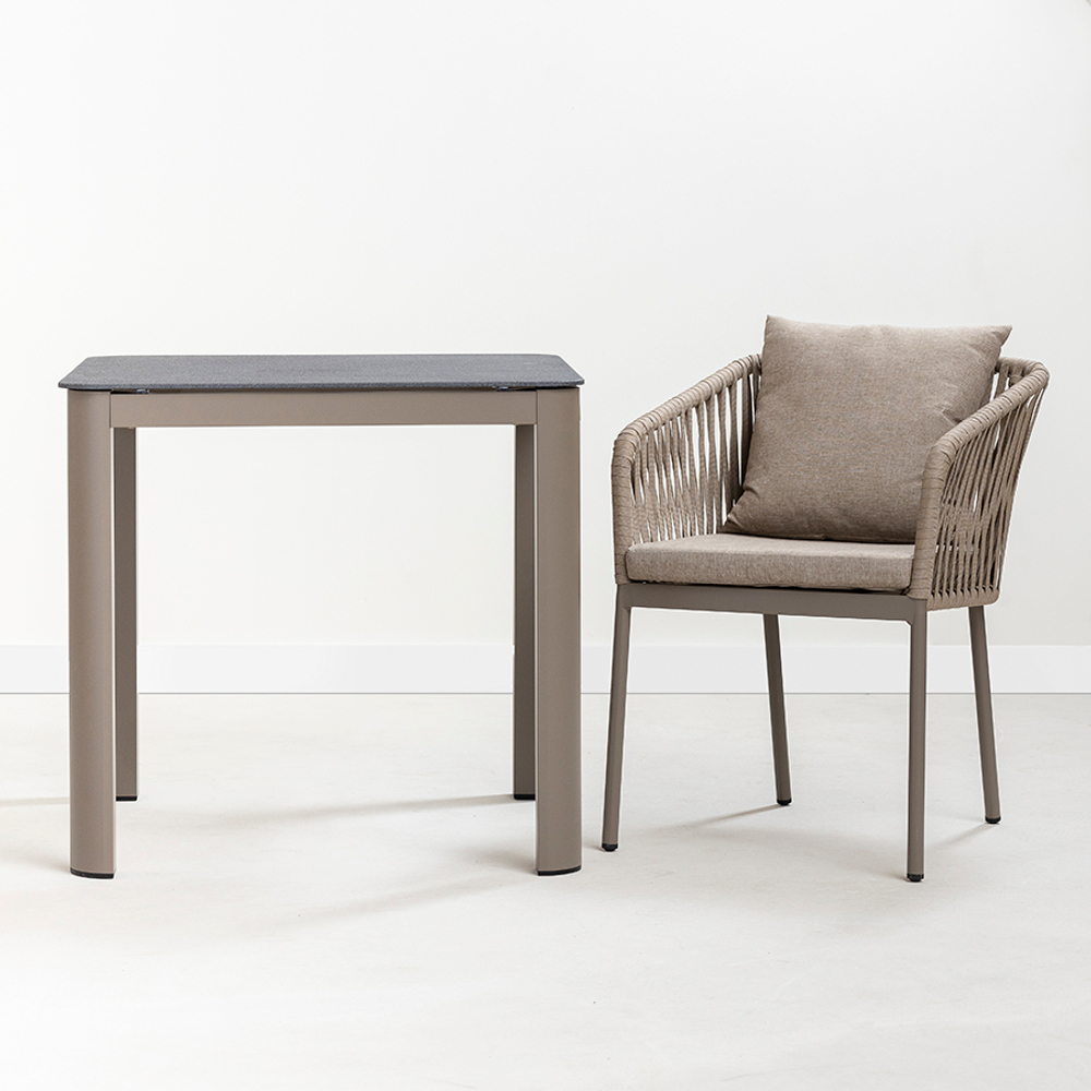 Стол обеденный leif, 80х80 см, серо-бежевый