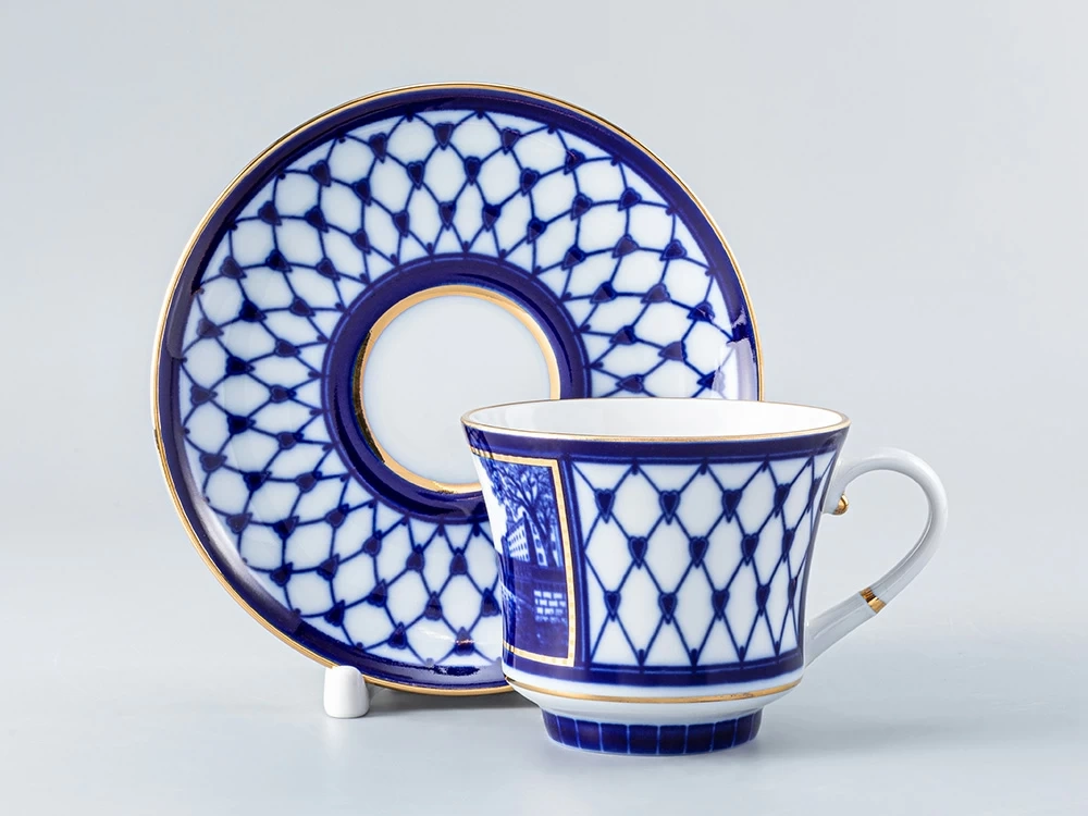 Чашка с блюдцем чайная 220 мл форма Банкетная рисунок Поцелуев мост арт. 81.16034.00.1