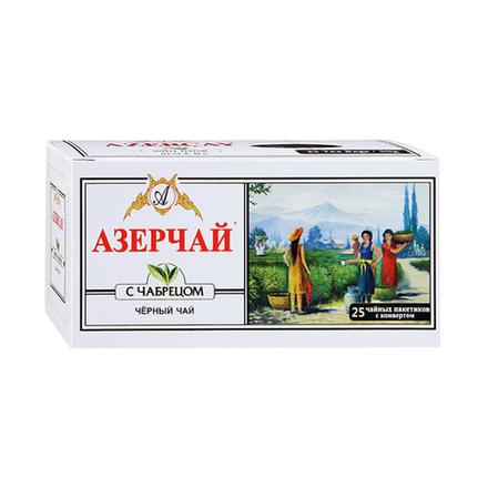 Чай черный с чабрецом в пакетиках Азерчай, 25 пак