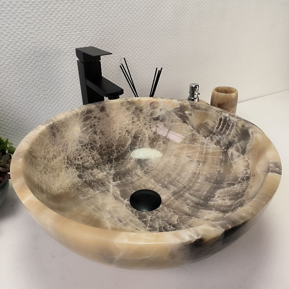 Раковина из оникса Bowl Grey TinLip BO-62967 45*45*17 42