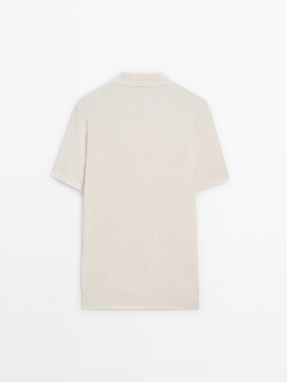 Massimo Dutti Трикотажное поло из смесового хлопка, натуральный, кремовый