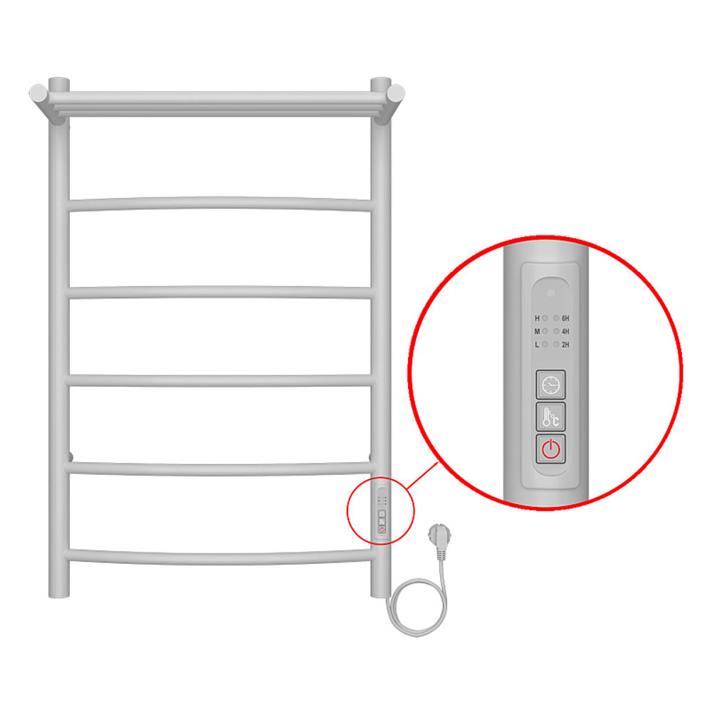 Полотенцесушитель электр. Azario VERONA 53.2х80, Белый