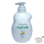 Жидкое мыло для тела с Экстрактом лимона Kracie Naive Refresh Body Soap Sea Mud Blended аромат грейпфрута и лайма, 530 мл.