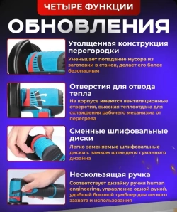 Аккумуляторная мини болгарка. УШМ с 2 АКБ, диск 76 мм. 18V