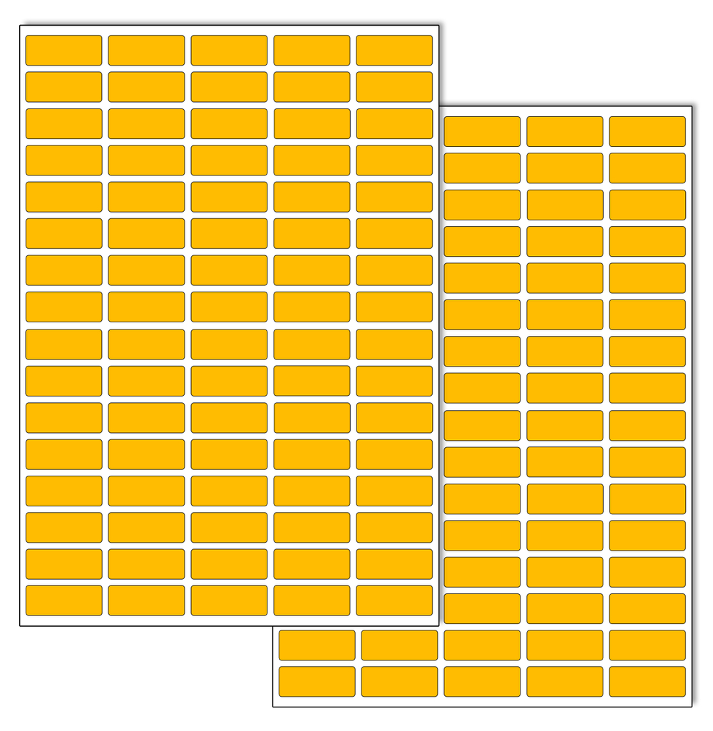Темно-желтые глянцевые виниловые наклейки для маркировки Policomprint М8, 25х10 мм. 160 шт.