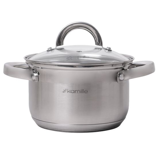 Кастрюля 2,9 л. из нержавеющей стали с крышкой Kamille KM-5618S-БК