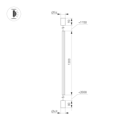 Светильник SP-TABOO-FLOOR-S1300-14W Day4000 (BK, 90 deg, 230V) (Arlight, IP20 Металл, 3 года) 035322