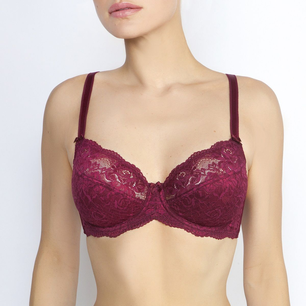 Бюстгальтер-балконет с мягкими кружевными чашками (Размер: 80D) (Цвет: белый)