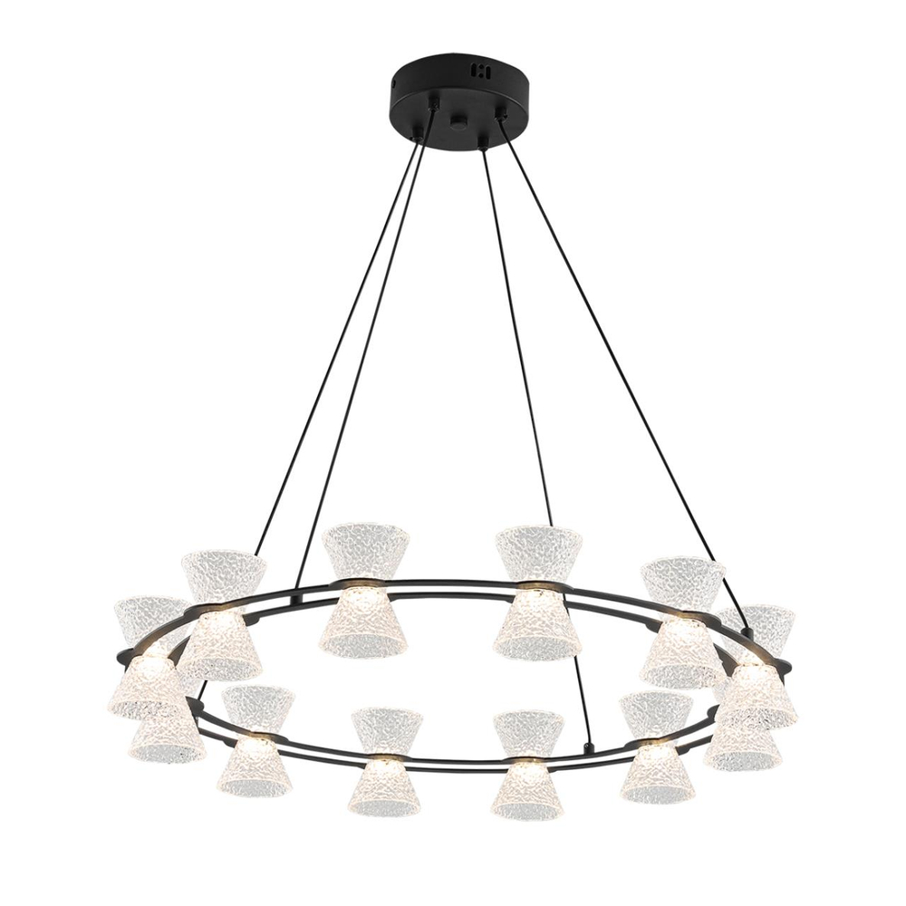 8341/42L LEDIO LN26 228 черный/прозрачный металл/акрил Люстра подвесная LED 42W 3000K 220V VINORA