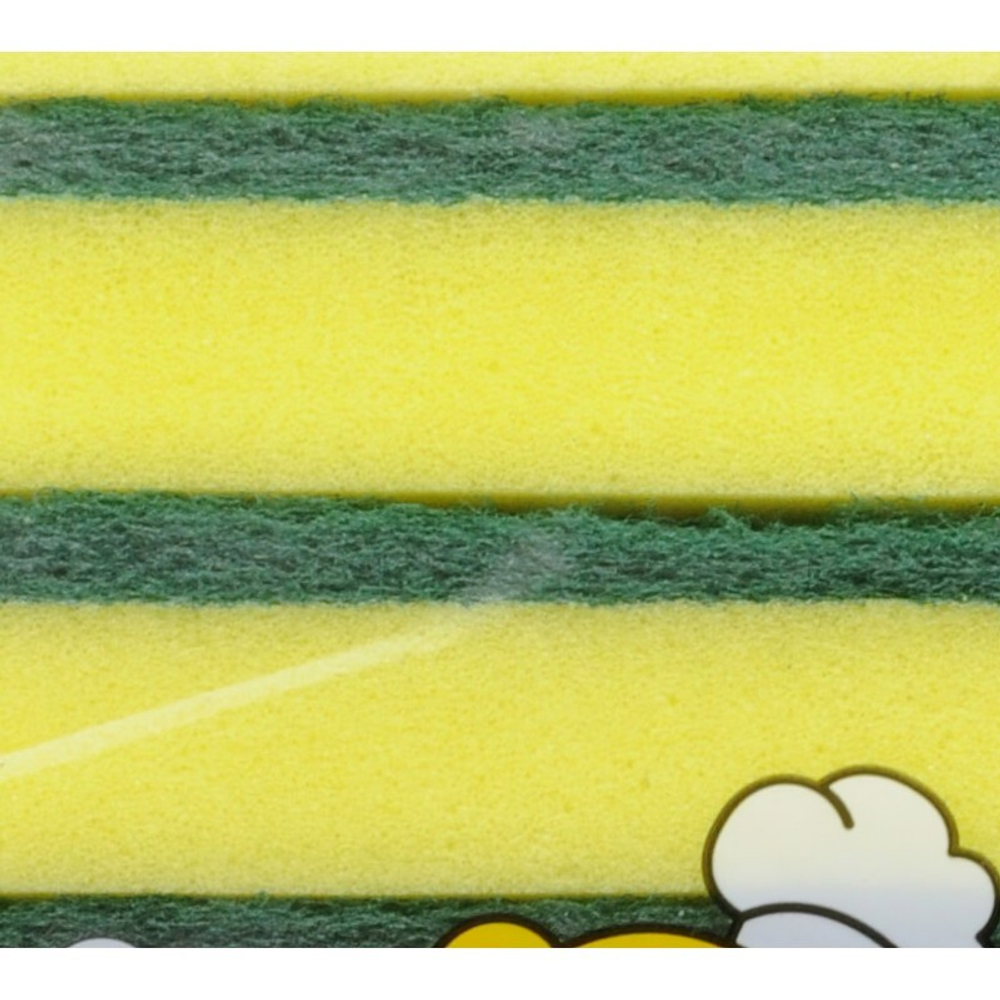 Двухслойная губка для мытья посуды верхний слой с абразивными волокнами Insan Sponge Scrubber 10шт