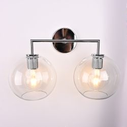 Бра Rh Utilitaire Globe Shade Double Sconce Silver By Imperiumloft