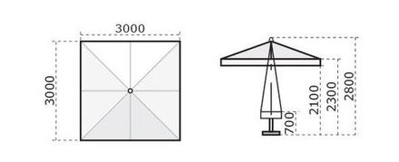 Зонт профессиональный Napoli Standard, антрацит, слоновая кость