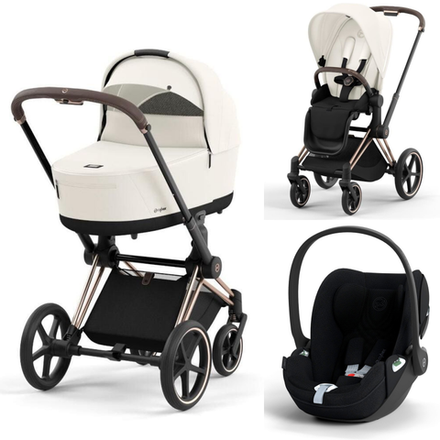 Коляска Cybex Priam IV 3 в 1 цвет Off White на шасси Rosegold