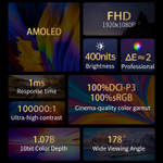 13.3" Портативный игровой монитор VChance SF13O 1920x1080, 60 Гц, OLED