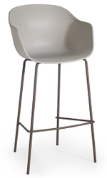 Кресло барное пластиковое Papatya Globe-K Bar, тортора, серый