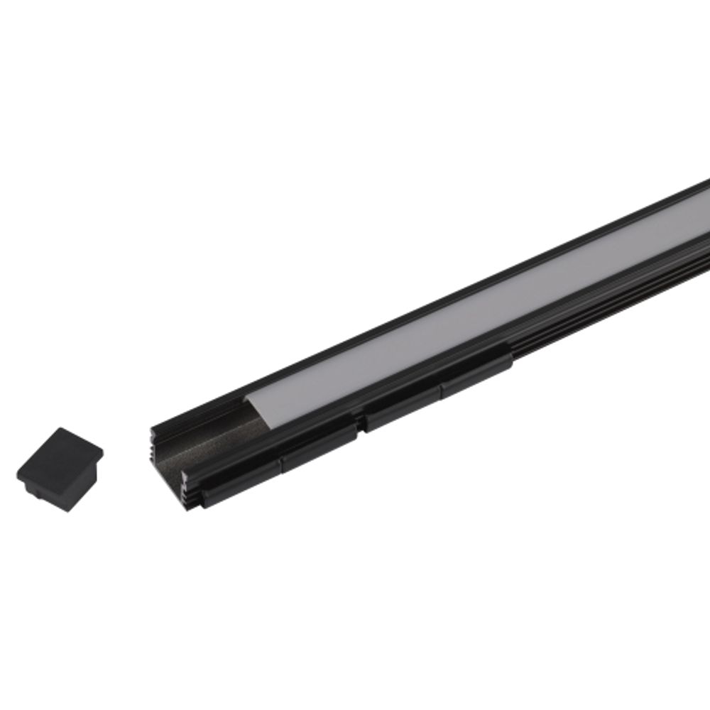 Комплект с накладным анодированным профилем ЭРА 1612B 16х12мм, 2м, черный САВ261