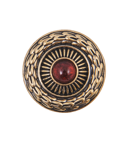 Народные промыслы AM-4194 Пуговица «Лебедь» бол. (латунь, янтарь)