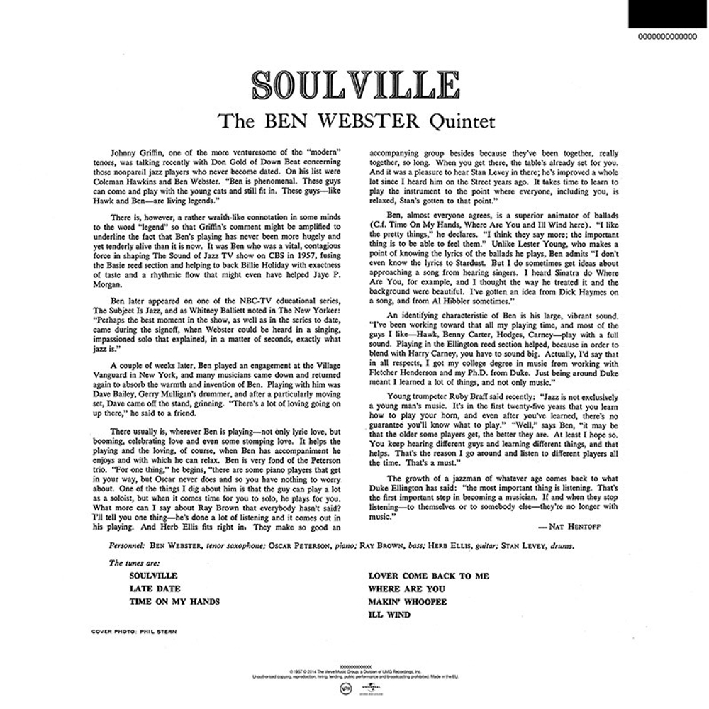 The Ben Webster Quintet / Soulville (LP)