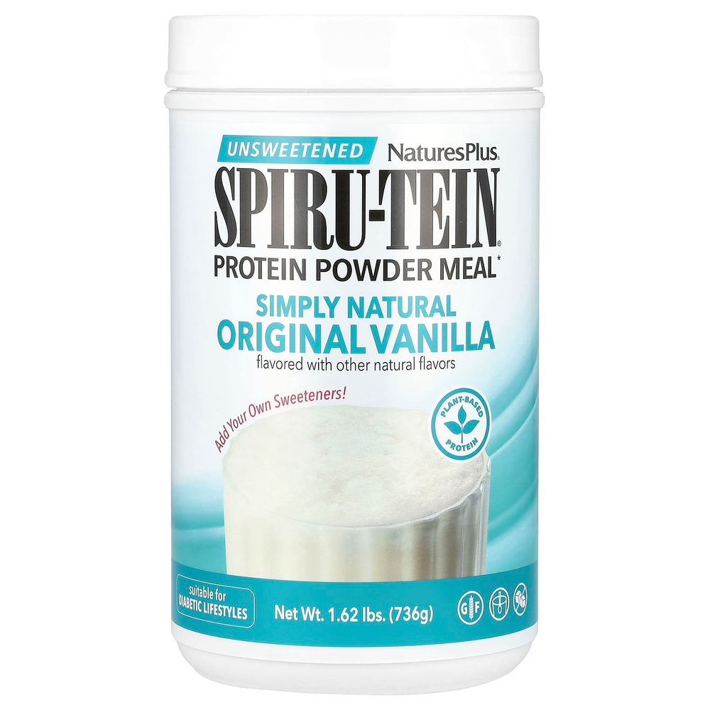 NaturesPlus, Spiru-Tein®, протеиновый порошок, несладкий, ваниль, 736 г (1,62 фунта)