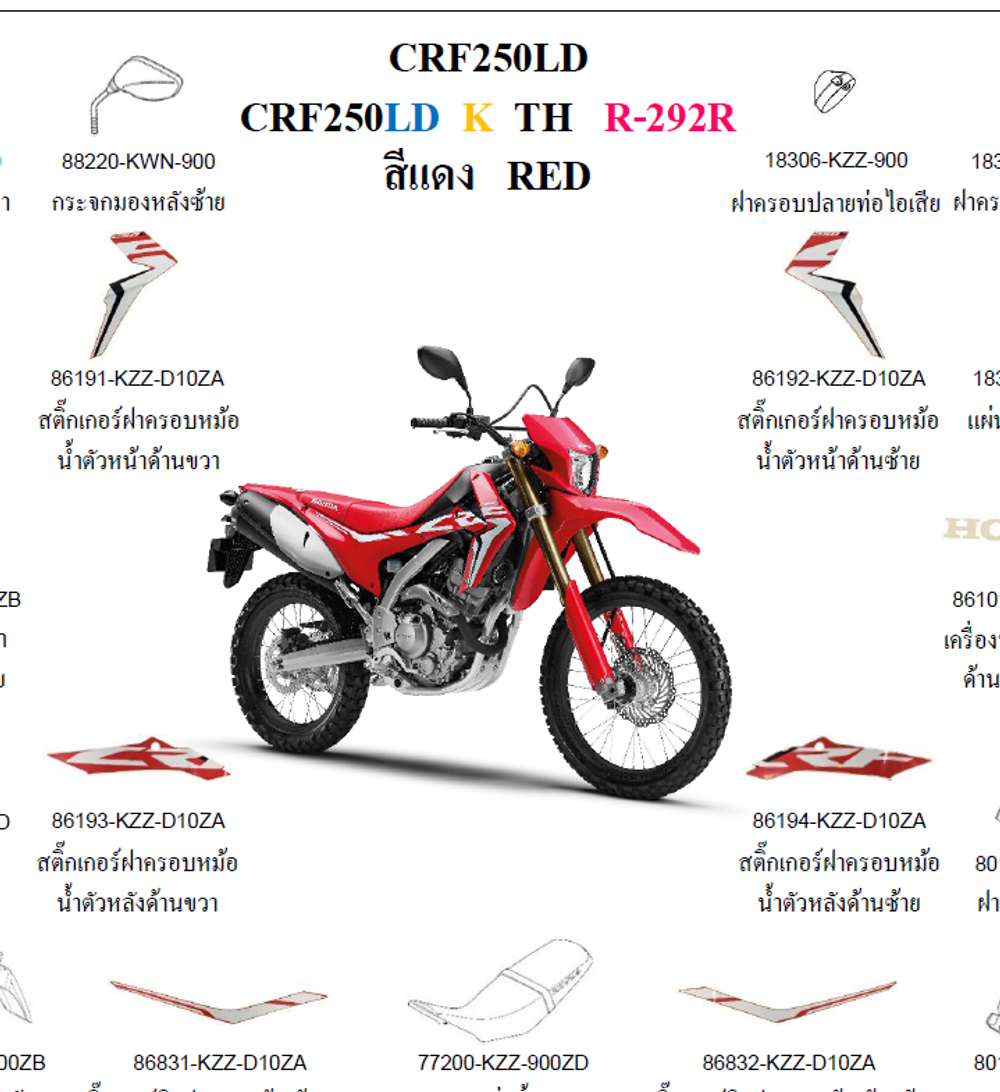 CRF250 CRF250L CRF250M MD38 純正シュラウド カウル - オートバイパーツ