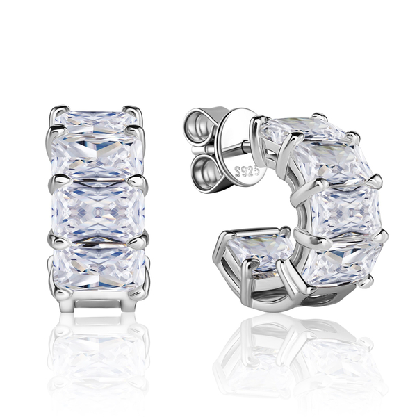 Серьги-хупы с бриллиантовой огранкой