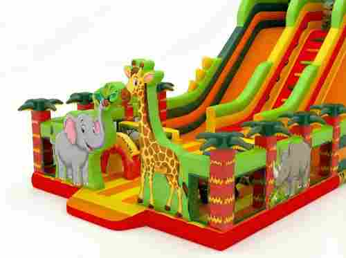 Коммерческий надувной батут «Король саванны» 18×10×11 м